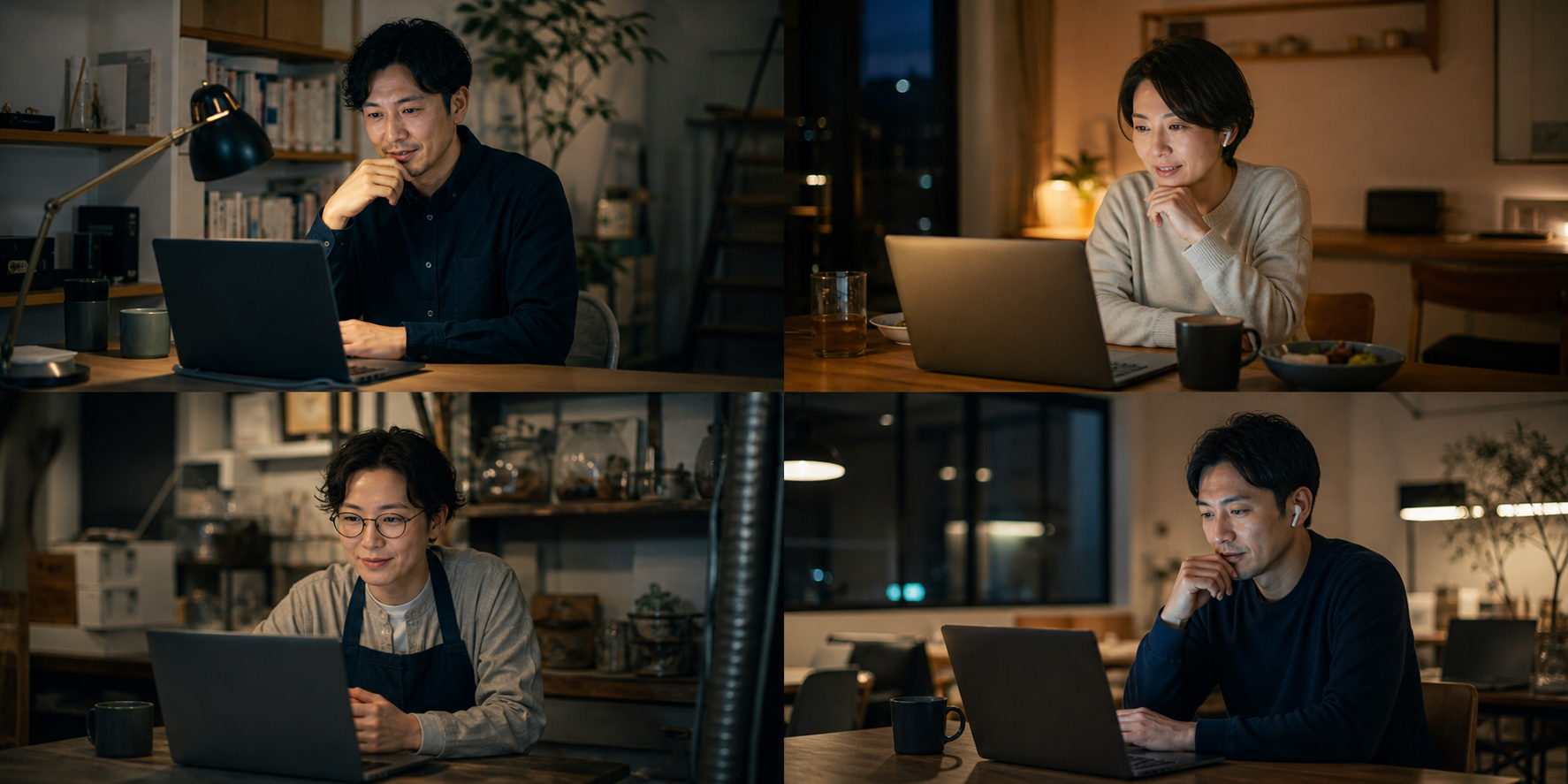 それぞれの場所からオンライン学習に参加する日本人の仲間